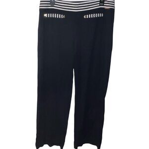 Bella Bicchi Pants Womens Sz 12 High Waist Sailor Stretch Wide Leg Nautical